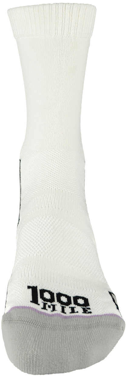 1000 Mile Repreve Single Layer Twin Pack Mens Crew Running Socks - White
