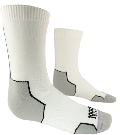 1000 Mile Repreve Single Layer Twin Pack Mens Crew Running Socks - White