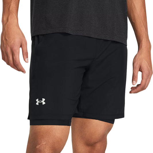 Under Armour Launch 2 In 1 Mens Running Shorts - Black