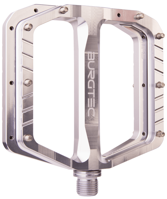 Burgtec Penthouse Flat Pedals MK5 Steel Boost Axles - Silver