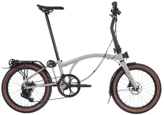 Brompton G Line V2 with Roller Frame 8-Speed Small Folding Bike - Traildust White