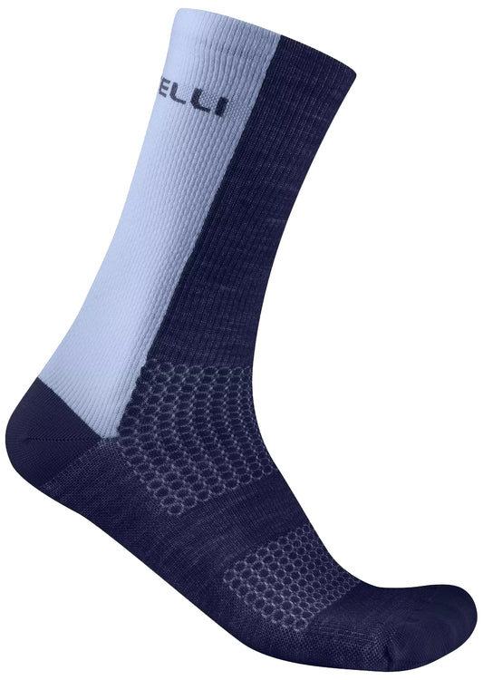 Castelli Logo 18 Merino Cycling Socks - Belgian Blue