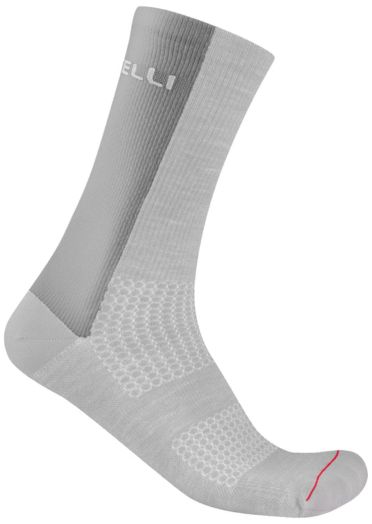 Castelli Logo 18 Merino Cycling Socks - Silver Gray