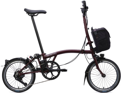 Brompton Electric C Line eMotiq M 4-Speed Folding Bike - Red Plum