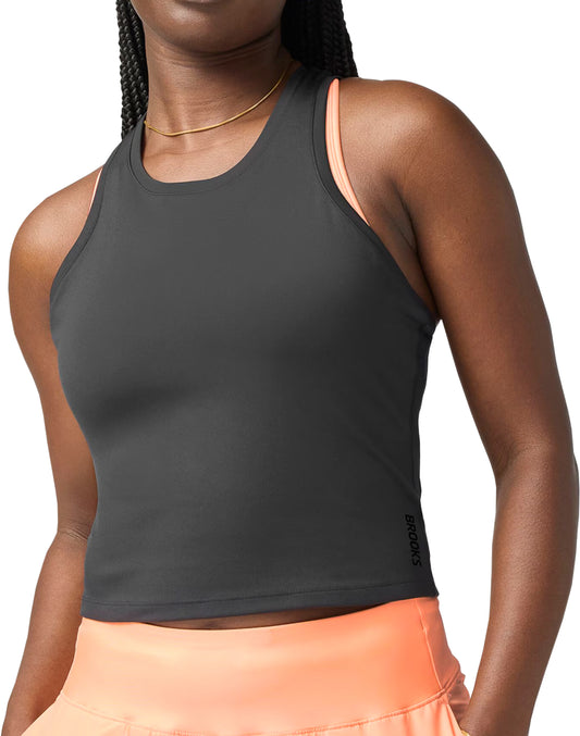 Brooks Dash Womens Running Crop Top - Black
