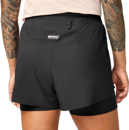 Brooks Cascadia 2 in 1 Womens Running Shorts - Black
