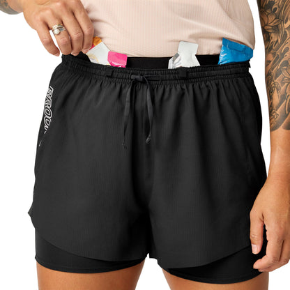 Brooks Cascadia 2 in 1 Womens Running Shorts - Black