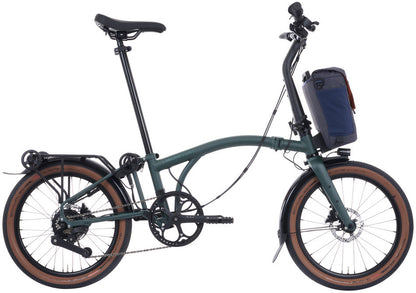 Brompton G Line Electric with Rack Medium Folding Bike - Forest Green