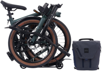 Brompton G Line Electric with Rack Medium Folding Bike - Forest Green