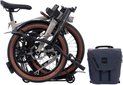 Brompton G Line Electric with Rack Medium Folding Bike - Traildust White
