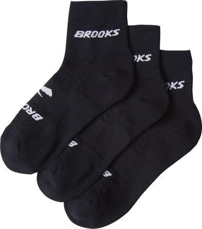 Brooks Run In (3 Pack) Quarter Running Socks - Black