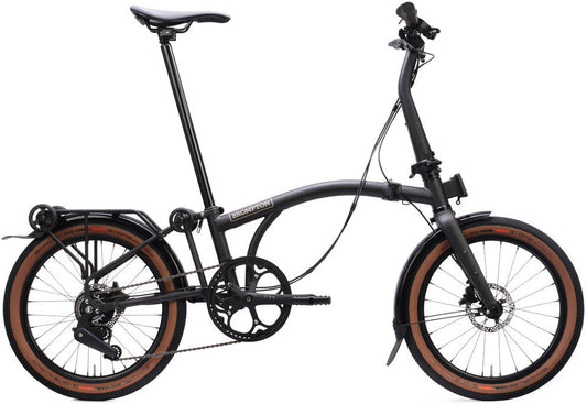 Brompton G Line V2 with Roller Frame 8-Speed Large Folding Bike - Space Black