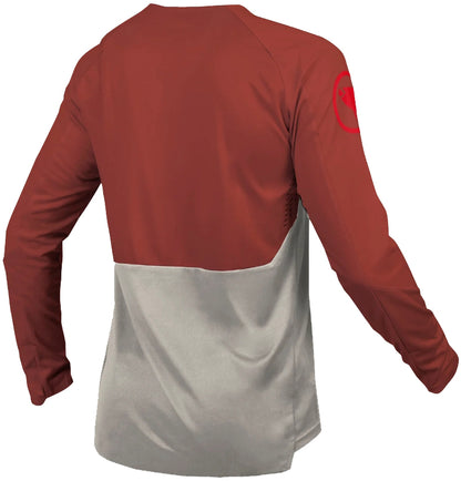 Endura MT500 Burner Mens Long Sleeve Cycling Jersey - Brick Red