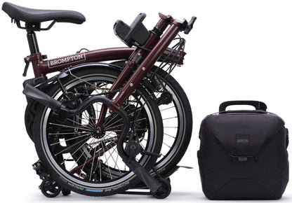 Brompton Electric C Line eMotiq M 4-Speed Folding Bike - Red Plum