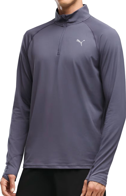 Puma Velocity Cloudspun Half Zip Long Sleeve Mens Running Top - Blue