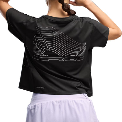 Puma Brightstride Cloudspun Short Sleeve Womens Running Top - Black