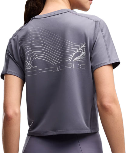 Puma Brightstride Cloudspun Short Sleeve Womens Running Top - Grey