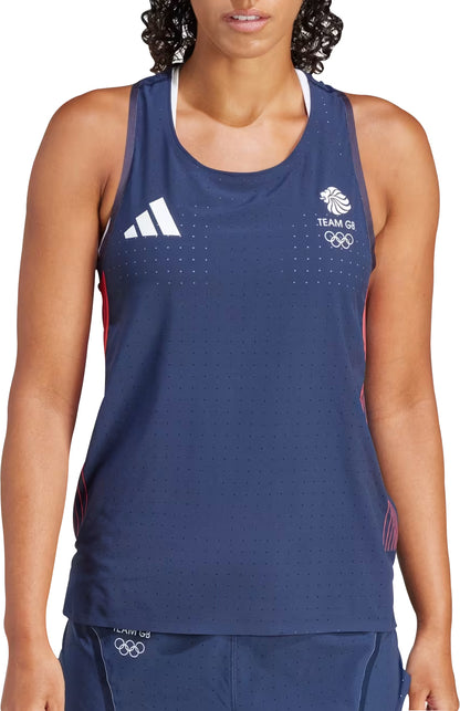 adidas Adizero Team GB Womens Running Vest Tank Top - Blue
