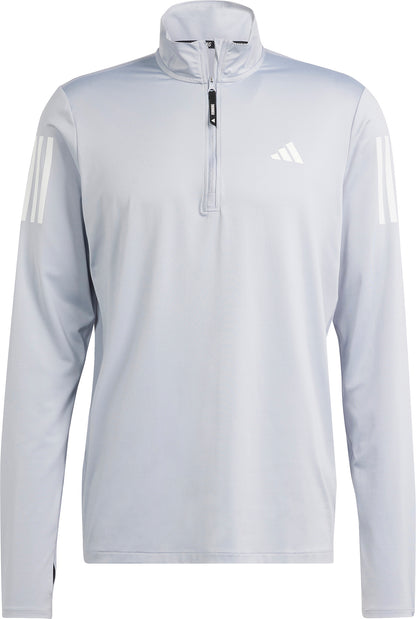 adidas Own The Run Half Zip Long Sleeve Mens Running Top - Grey