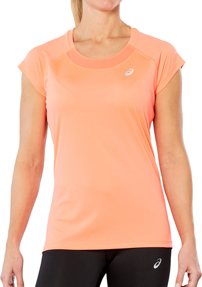 Asics Cap Short Sleeve Womens Running Top - Orange