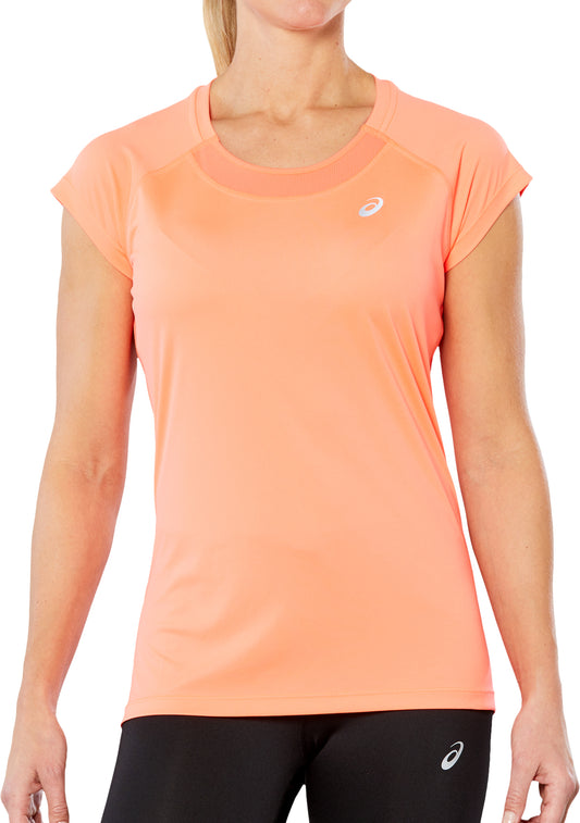 Asics Cap Short Sleeve Womens Running Top - Orange
