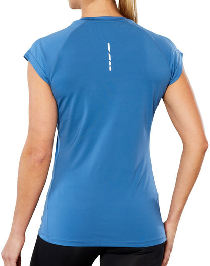 Asics Cap Short Sleeve Womens Running Top - Blue
