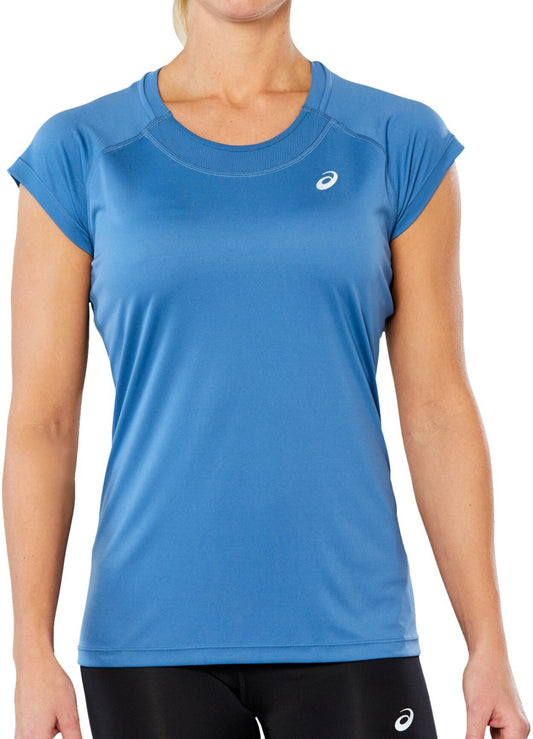 Asics Cap Short Sleeve Womens Running Top - Blue