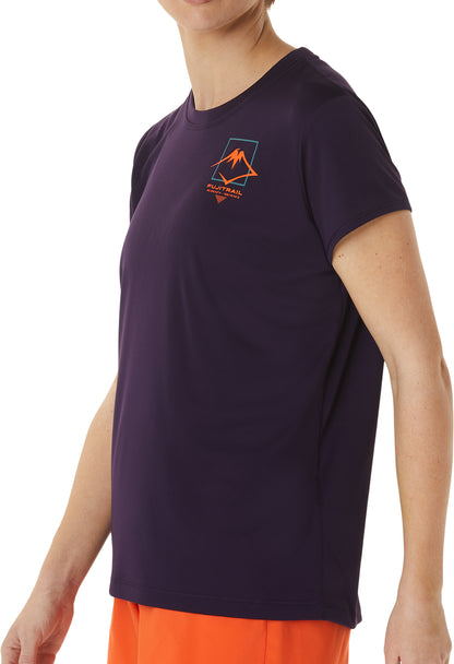 Asics FujiTrail Logo Short Sleeve Womens Running Top - Purple