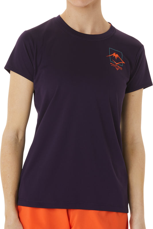 Asics FujiTrail Logo Short Sleeve Womens Running Top - Purple