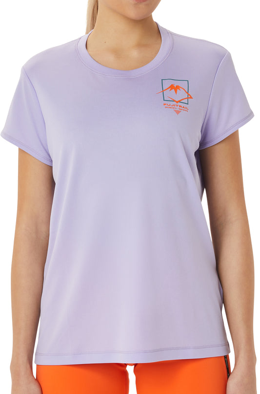Asics FujiTrail Logo Short Sleeve Womens Running Top - Purple