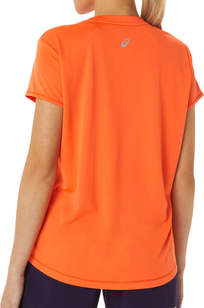 Asics FujiTrail Logo Womens Short Sleeve Running Top - Orange
