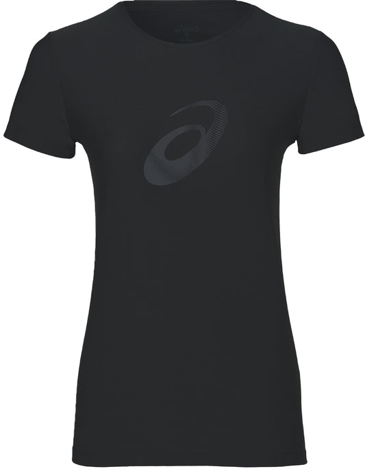 Asics Graphic Short Sleeve Womens Running Top - Black