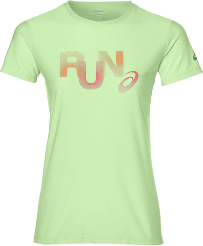 Asics Graphic Short Sleeve Womens Running Top - Green