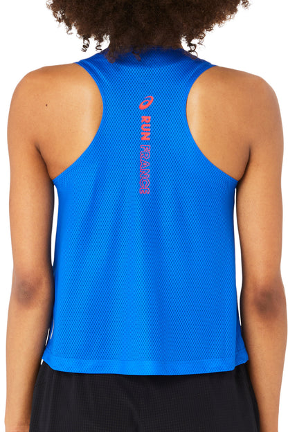 Asics Nation Womens Running Vest Tank Top - Blue