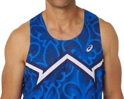 Asics Nations Mens Running Vest - Blue