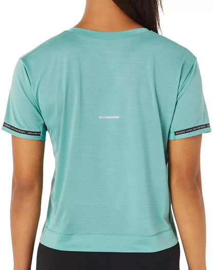 Asics Race Cropped Short Sleeve Womens Running Top - Green