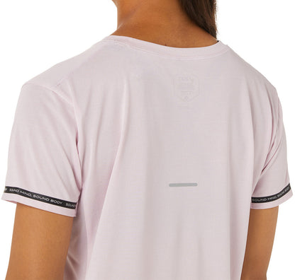 Asics Race Cropped Short Sleeve Womens Running Top - Pink