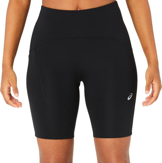 Asics Road High Waist 8 Inch Sprinter Womens Short Running Tights - Black