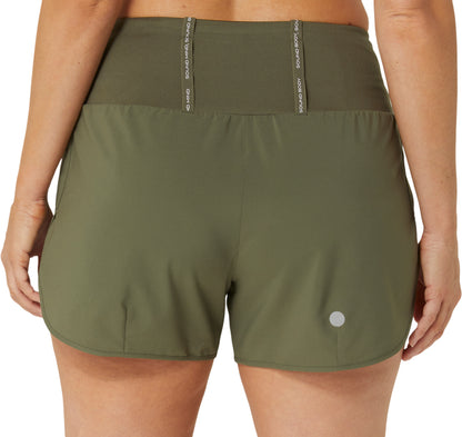 Asics Road 3.5 Inch Womens Running Shorts - Green