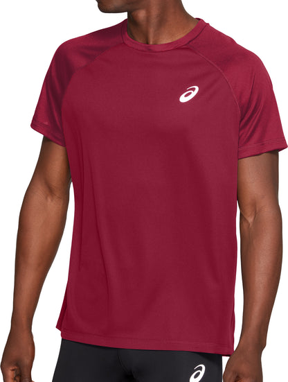Asics Sport Short Sleeve Mens Running Top - Red