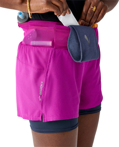 Brooks 3 Inch high Point 2.0 2 In 1 Womens Running Shorts - Pink