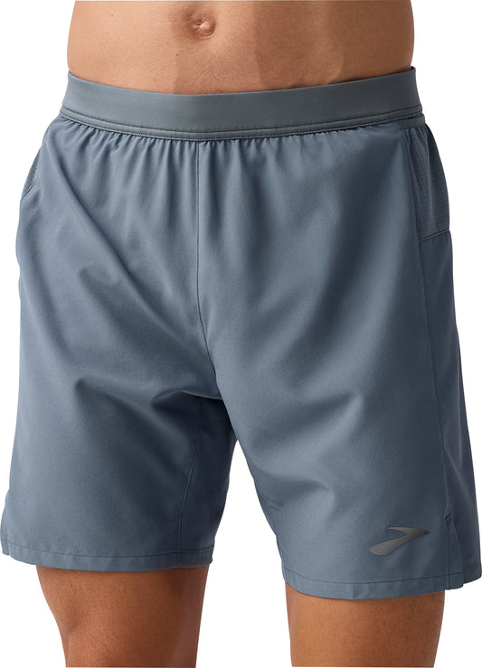 Brooks 7 Inch Journey 2 In 1 Mens Running Shorts - Grey
