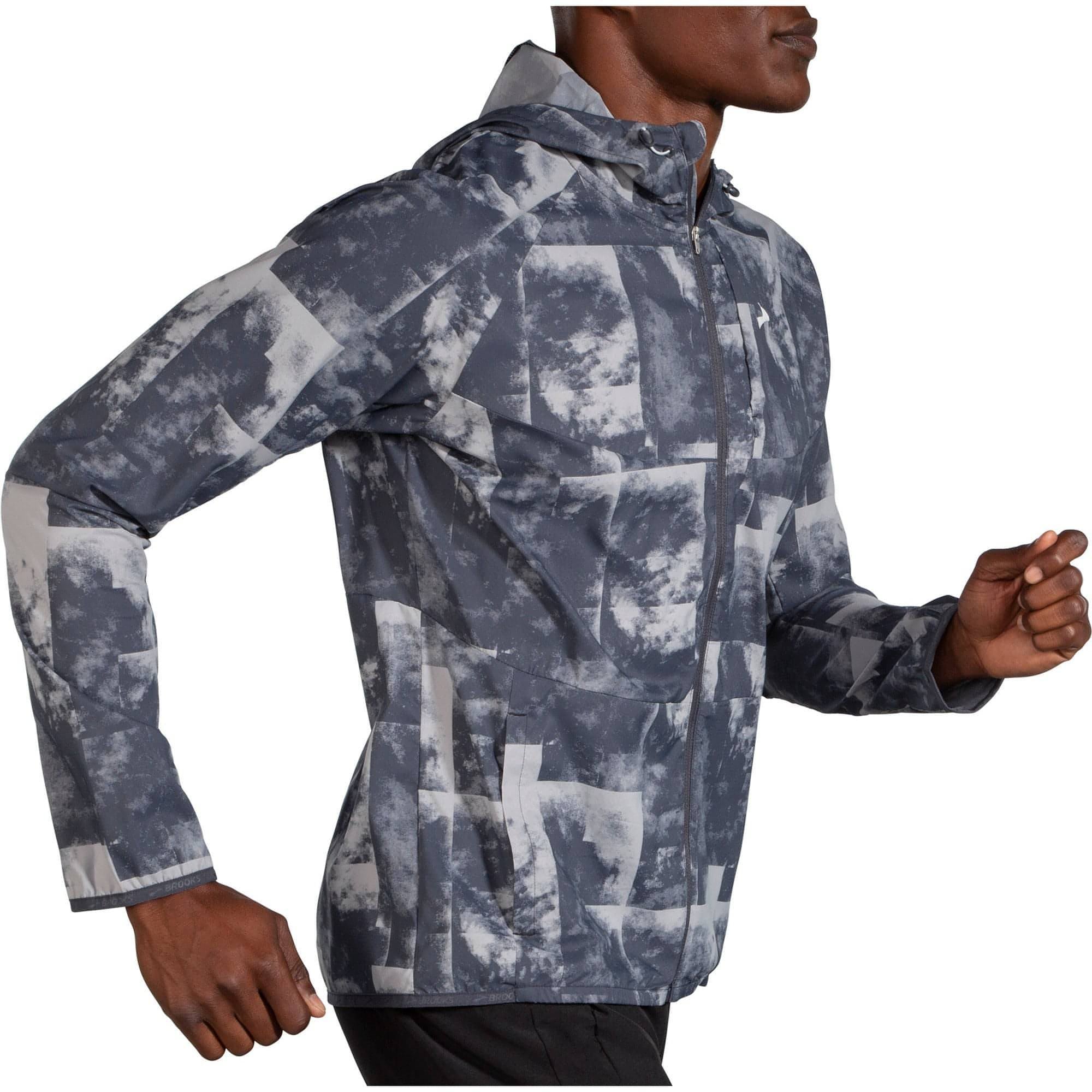 Brooks Canopy Mens Running Jacket Grey Jackets Gilets