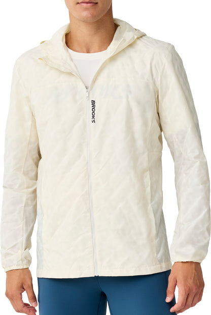 Brooks Canopy Reflective Mens Running Jacket - Cream