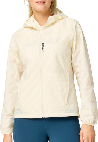 Brooks Canopy Reflective Womens Running Jacket - Cream