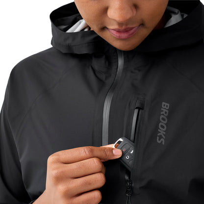 Brooks Canopy Waterproof Womens Running Jacket - Black