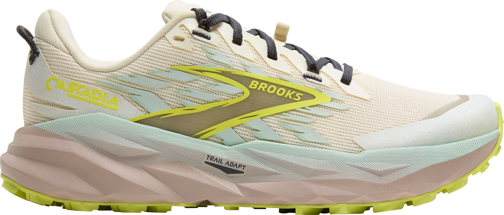 Brooks Cascadia 19 WIDE FIT Womens Trail Running Shoes Cream