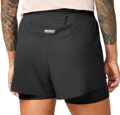Brooks Cascadia 2 In 1 Womens Running Shorts - Black