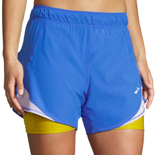Brooks 5 Inch Chaser 2 In 1 Womens Running Shorts - Blue