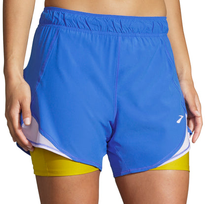 Brooks 5 Inch Chaser 2 In 1 Womens Running Shorts - Blue